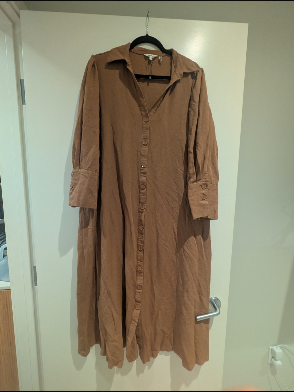 Brown Button-Front Women's Shirt Dress Koton